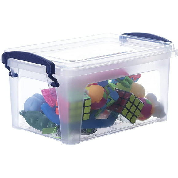 Cadine 2L Mini Plastic Storage Boxes Set of 4 Clear Storage Boxes with Lids